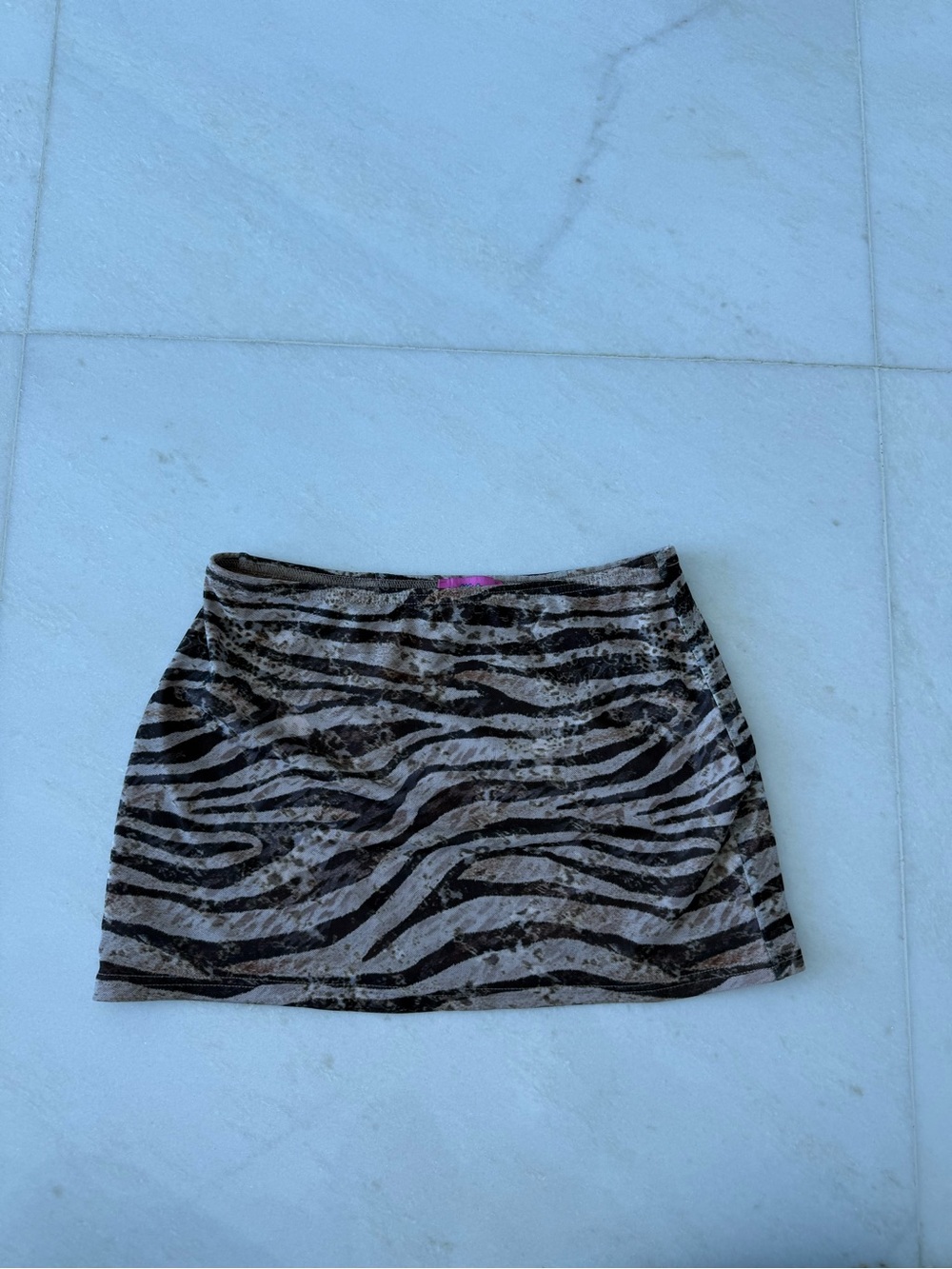 Edikted Animal Print Mini Skirt in Brown and Black